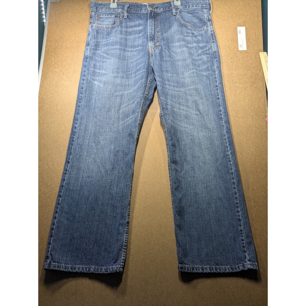 Levis 569 Loose Straight Leg Jeans Mens 36x30 Medium Wash Blue Denim 100% Cotton